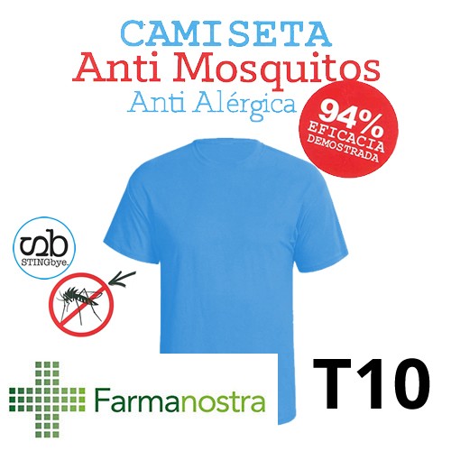 Camiseta antimosquitos stingbye camiseta manga corta  | talla t10 | color azul